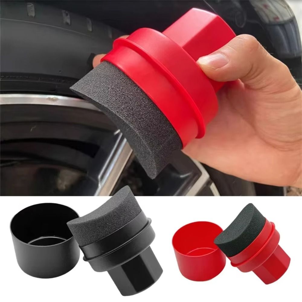 Wax Applicator Pad - Gebogener Reifenpolierschwamm mit Abdeckung Wiederverwendbarer Reifenpflege-Applikator