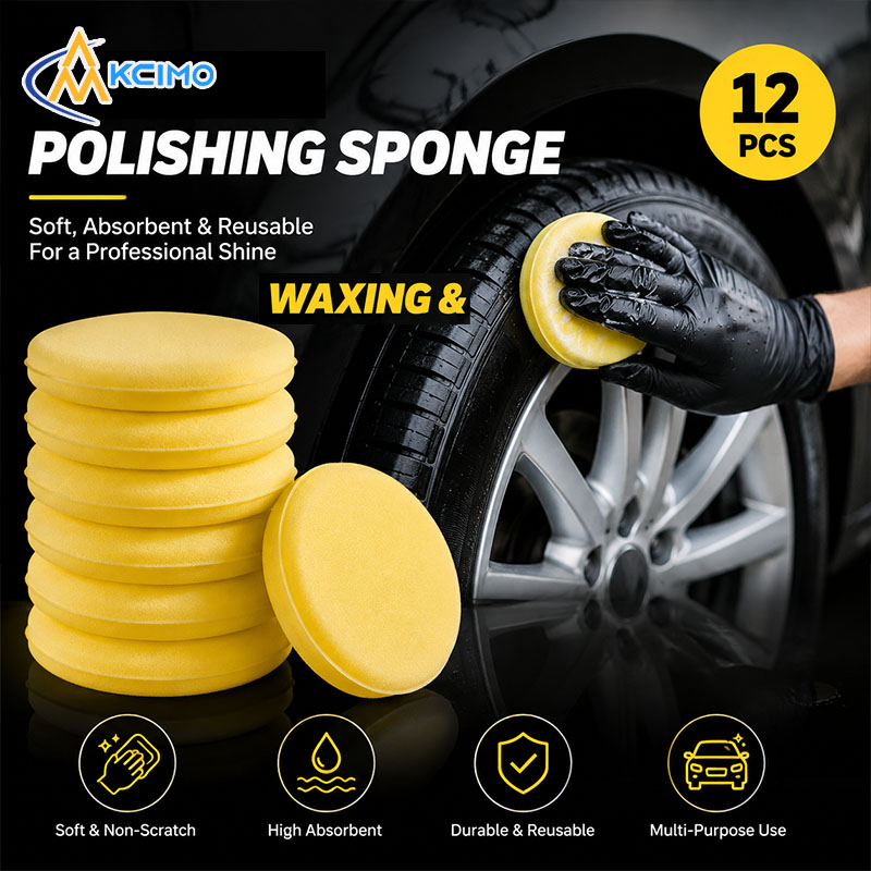 Wax Applicator Pad - 12 Stück Auto-Wachsschwämme, runde, weiche Schaumstoff-Wachsapplikator-Pads