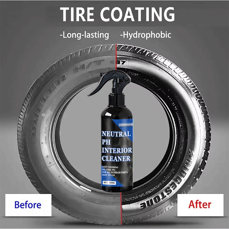 Car Wax Ceramic Coating - Schwarzes Autoreifen-Schwärzungs-Keramikbeschichtungs-Spray, Flüssiges Auffrischmittel, Autowaschzubehör, Sprühwachs