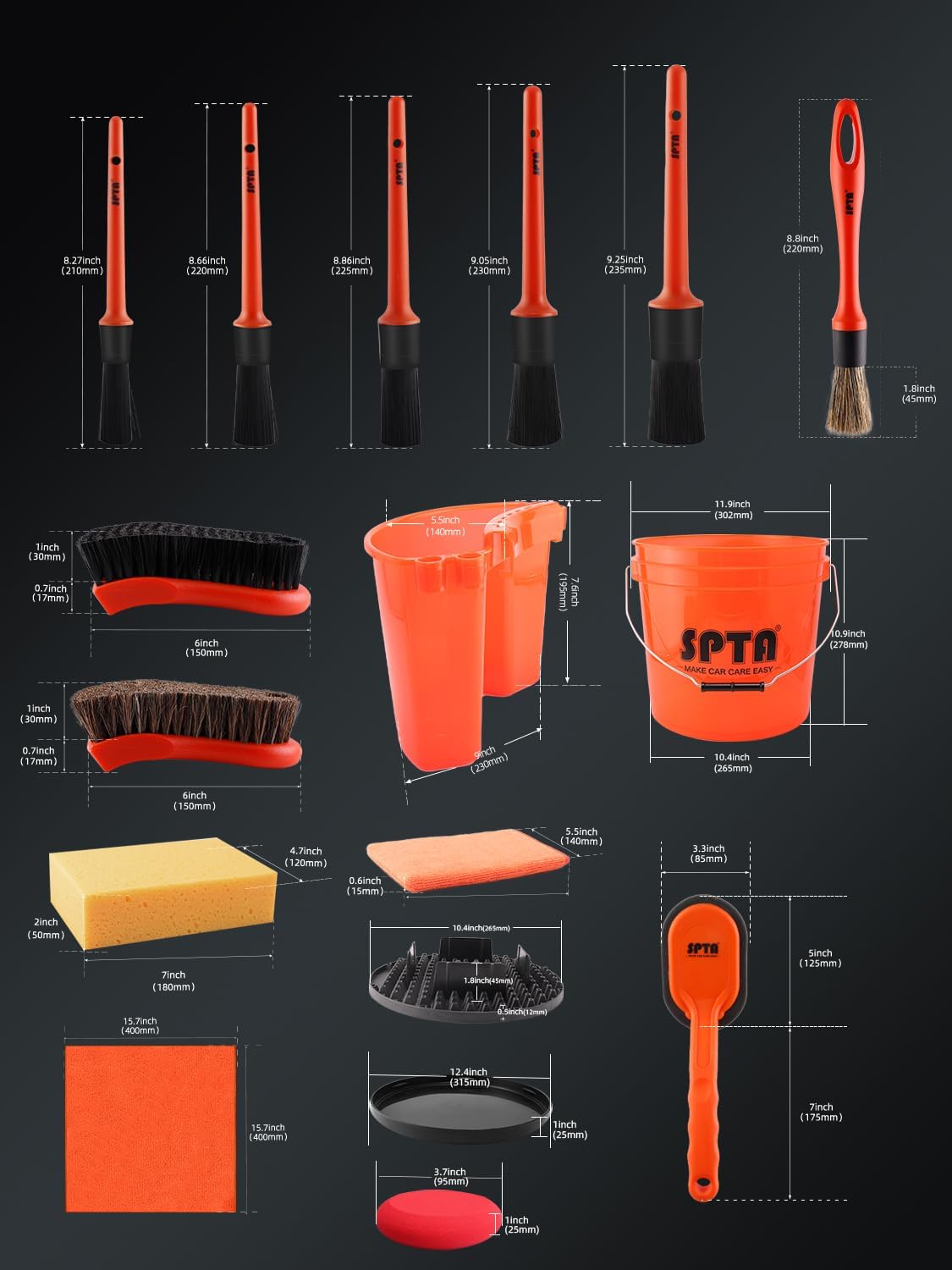 SPTA 31-teiliges Autowaschset  – Interior Detailing Kit Bewertung und Preis